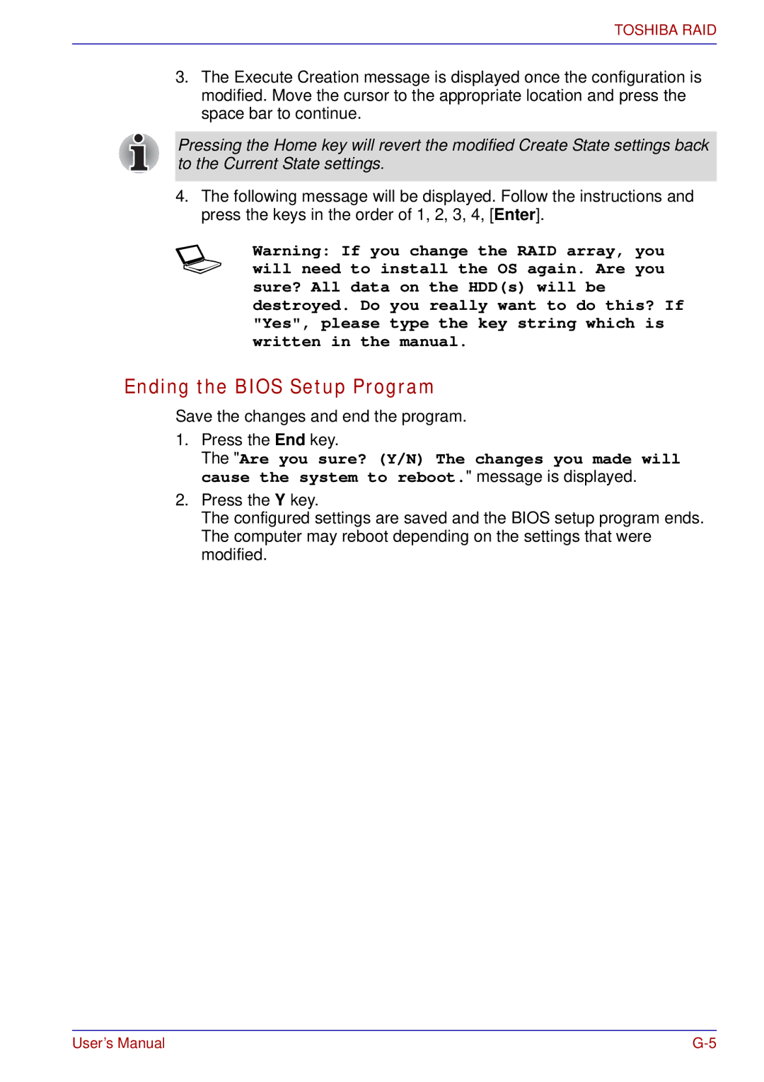 Toshiba tecra s3 manual Ending the Bios Setup Program 