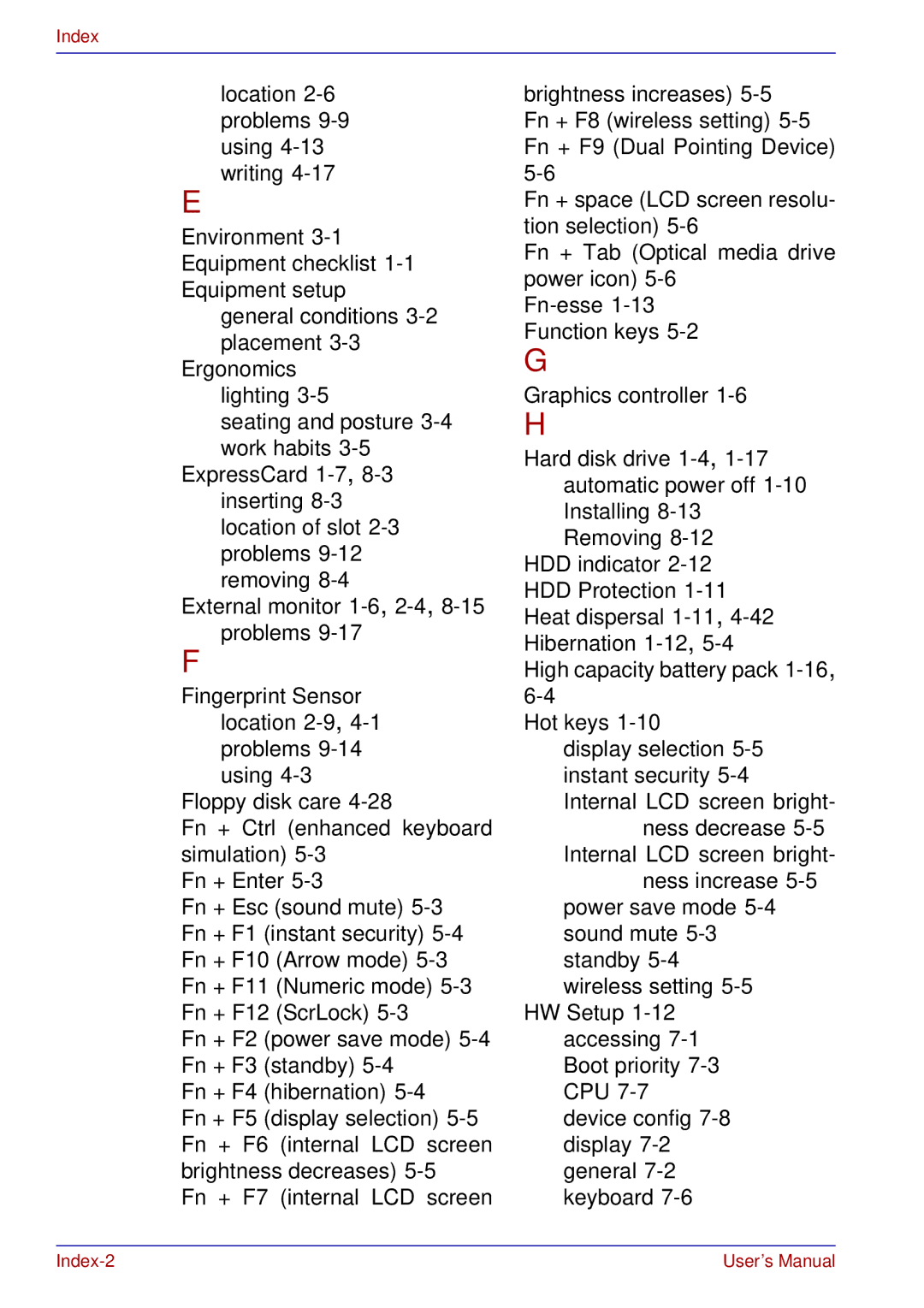 Toshiba tecra s3 manual Index 