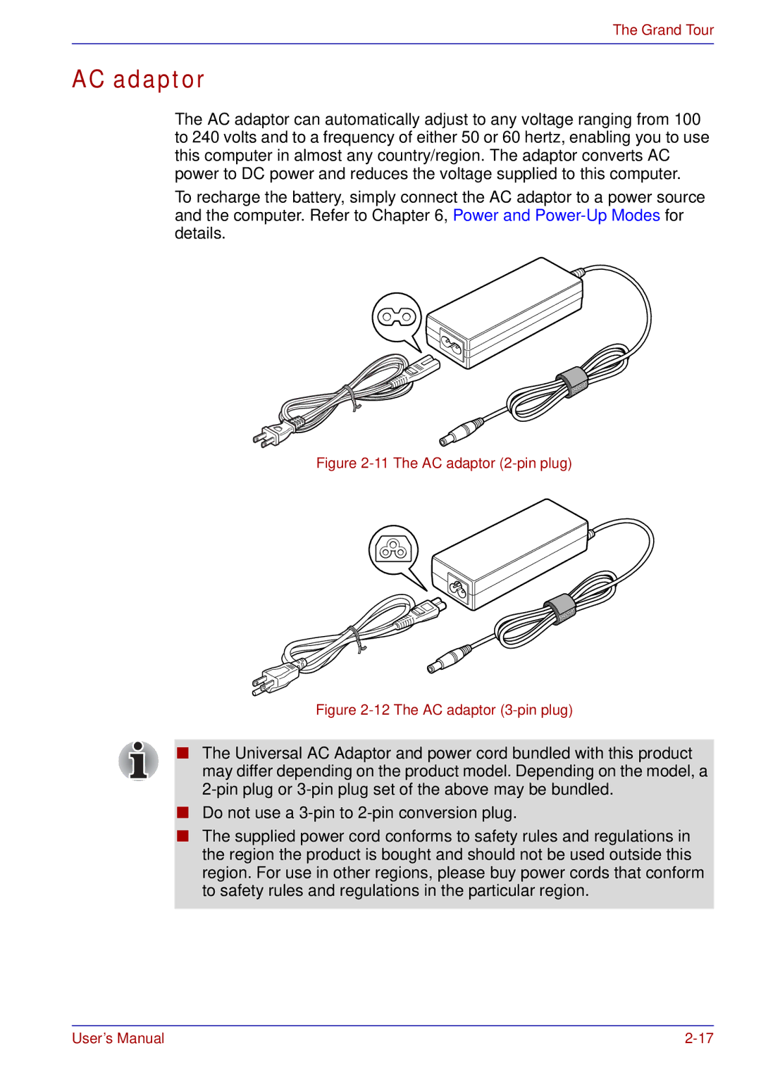 Toshiba tecra s3 manual The AC adaptor 2-pin plug 