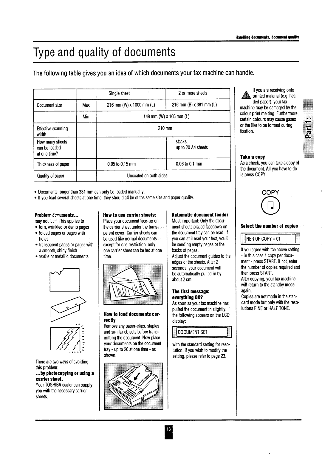 Toshiba tf, TF 501 instruction manual 