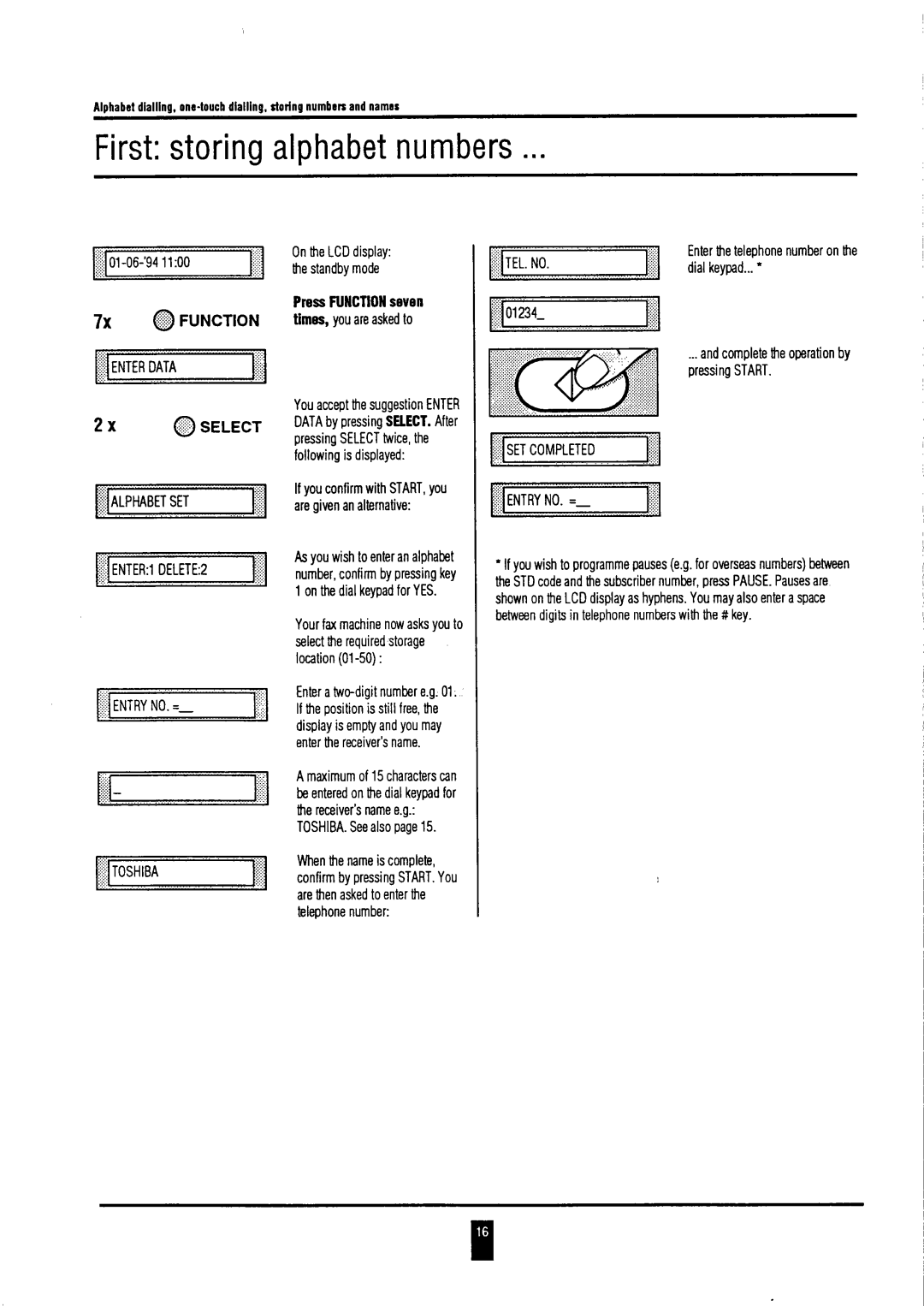 Toshiba tf, TF 501 instruction manual 