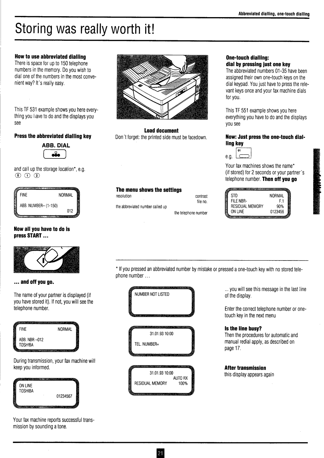 Toshiba TF 531 / 551 instruction manual 