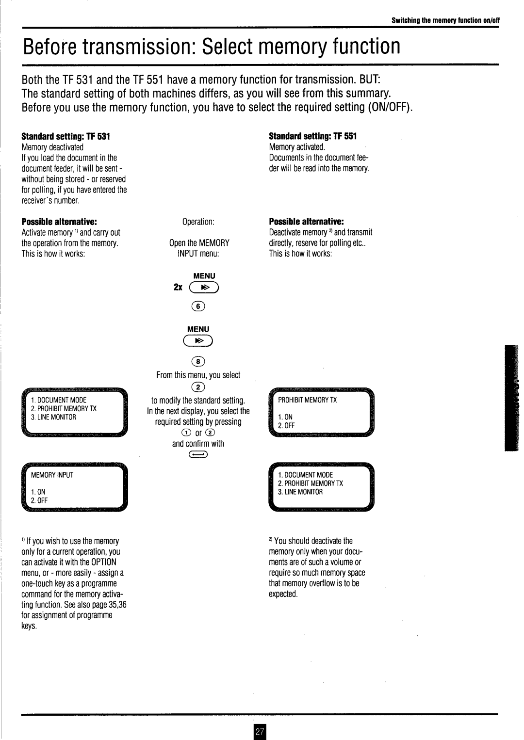 Toshiba TF 531 / 551 instruction manual 