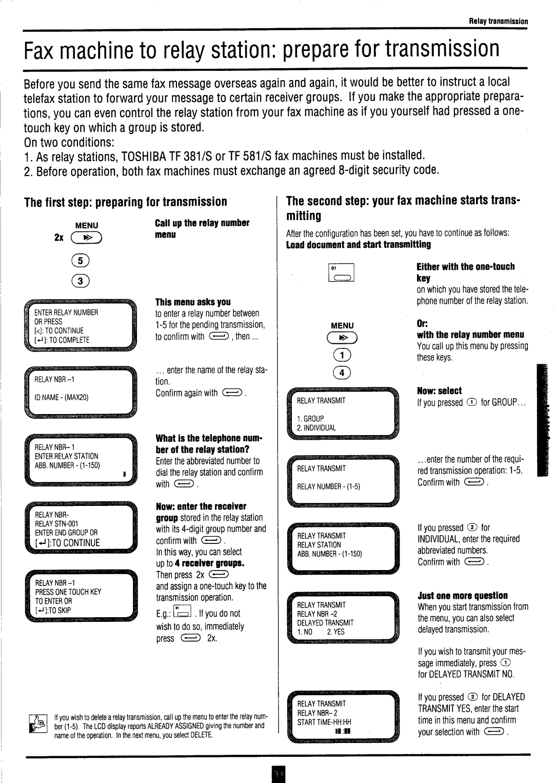 Toshiba TF 531 / 551 instruction manual 