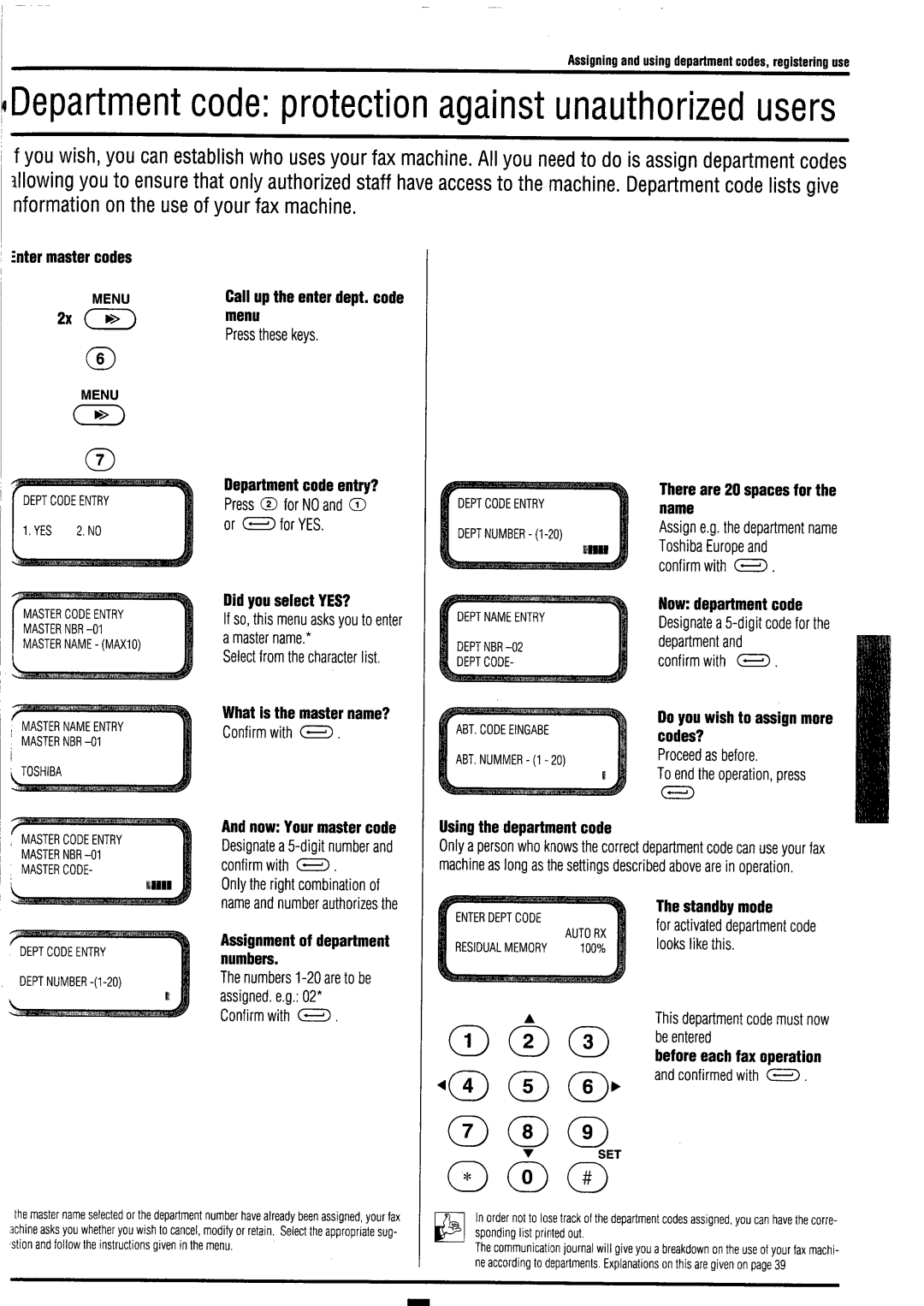 Toshiba TF 531 / 551 instruction manual 