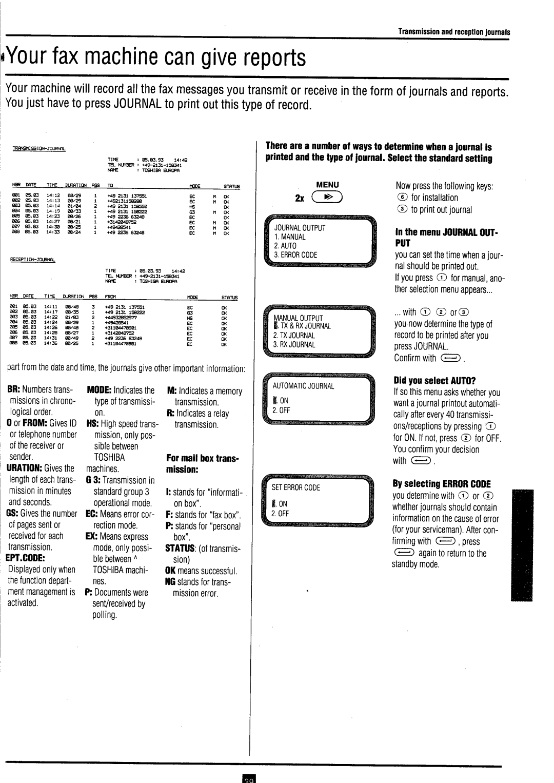 Toshiba TF 531 / 551 instruction manual 