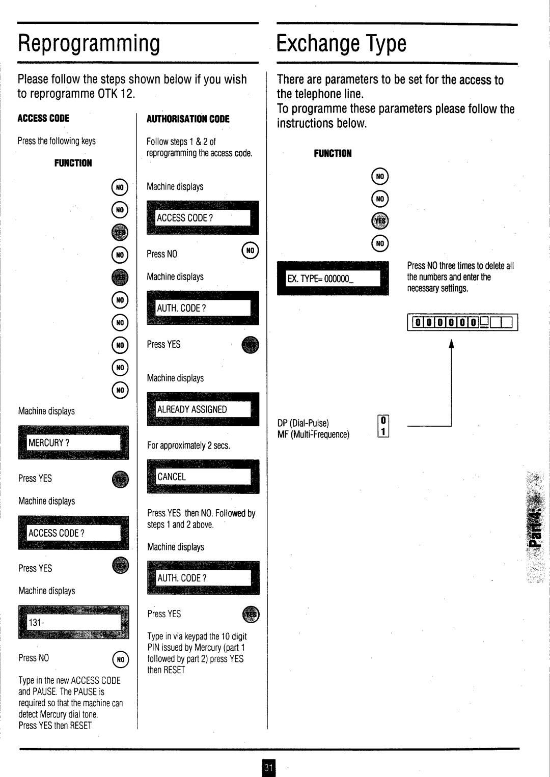 Toshiba TF P51 instruction manual 