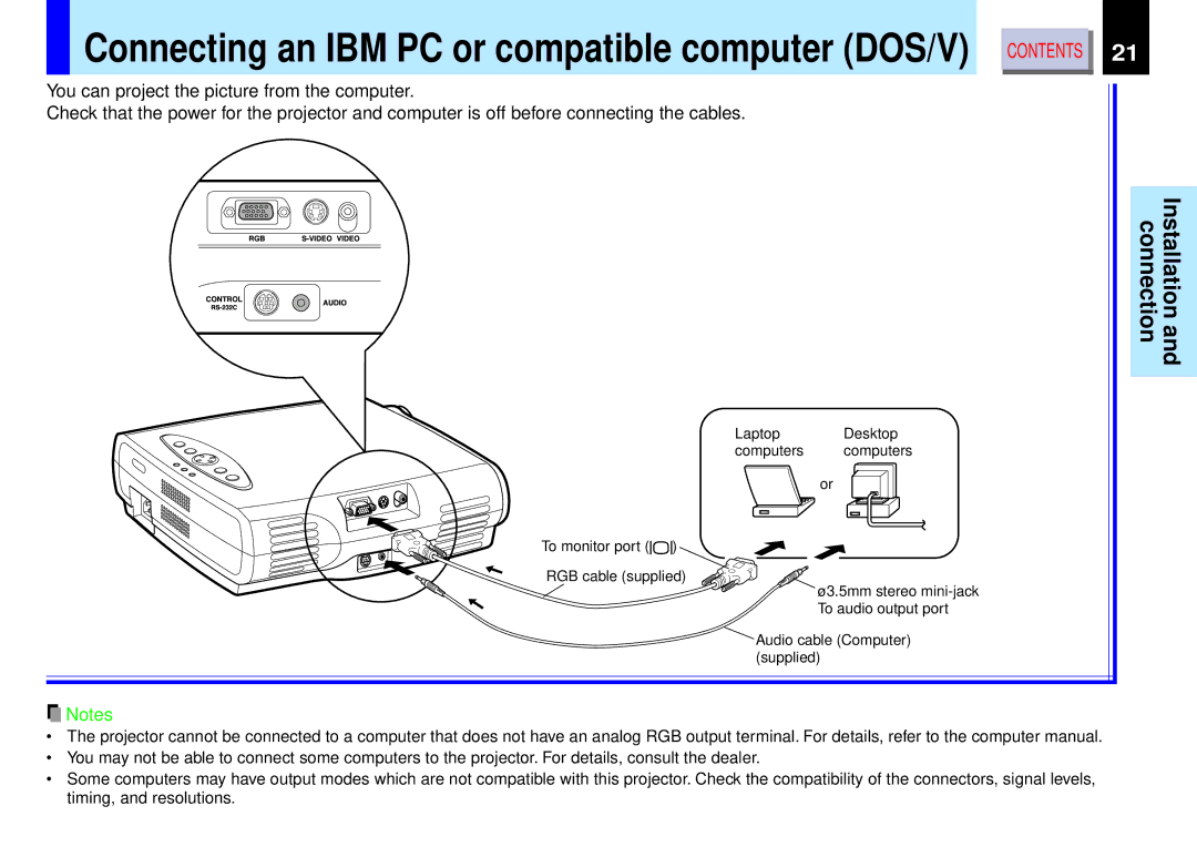 Toshiba TLP-B2 owner manual CONTROLRS-232CRGB S-VIDEOAUDIOVIDEO 