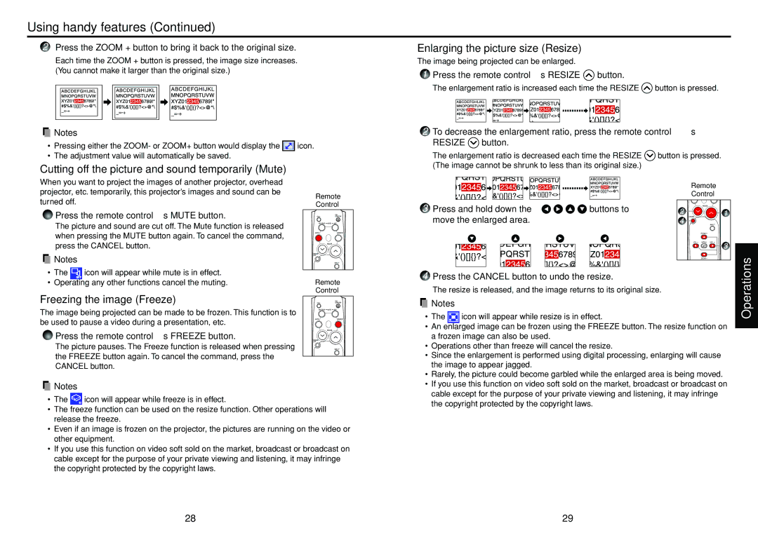 Toshiba TLP-S40, TLP-T70M, TLP-T60M owner manual Using handy features, Freezing the image Freeze 