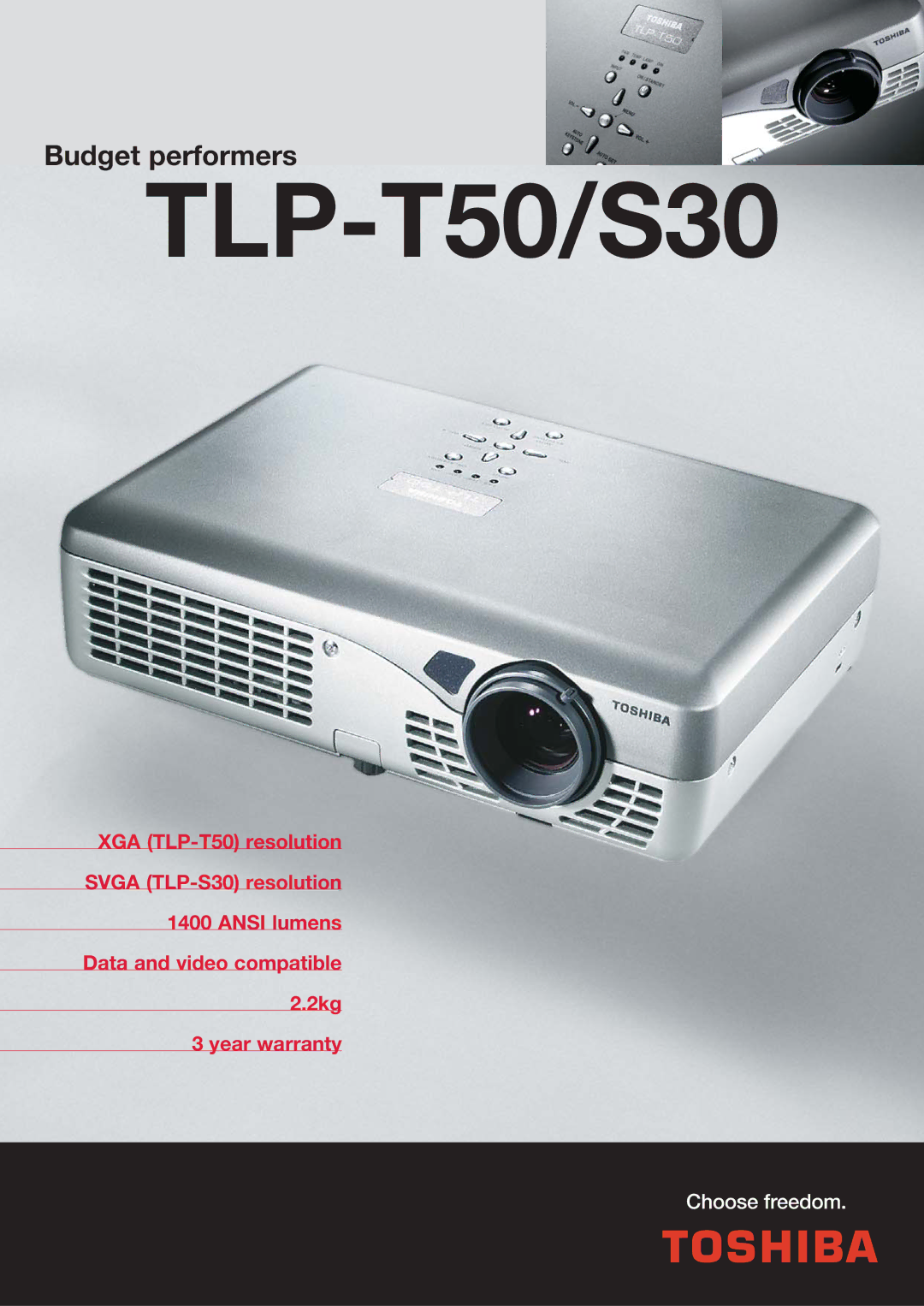 Toshiba TLP-S30 warranty TLP-T50/S30 