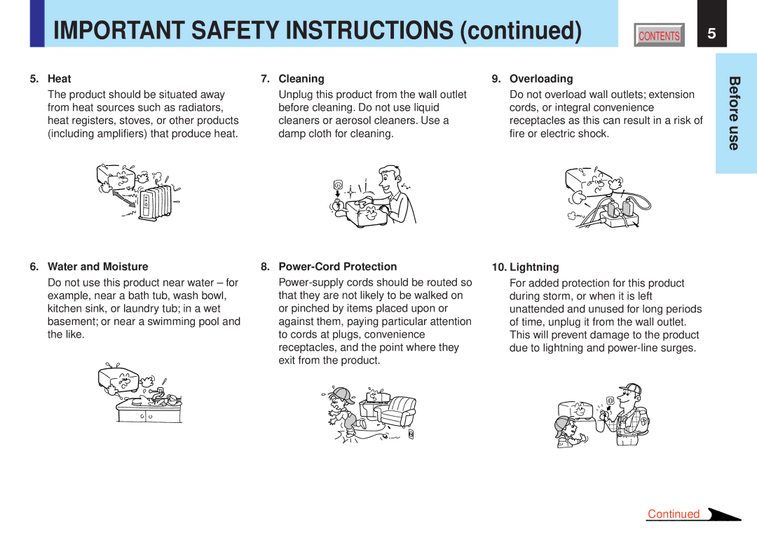 Toshiba TLP-X10E, TLP-X10Y, TLP-X20E, TLP-X21E, TLP-X20Y, TLP-X21Y, TLP-X11E, TLP-X11Y owner manual Important Safety Instructions 