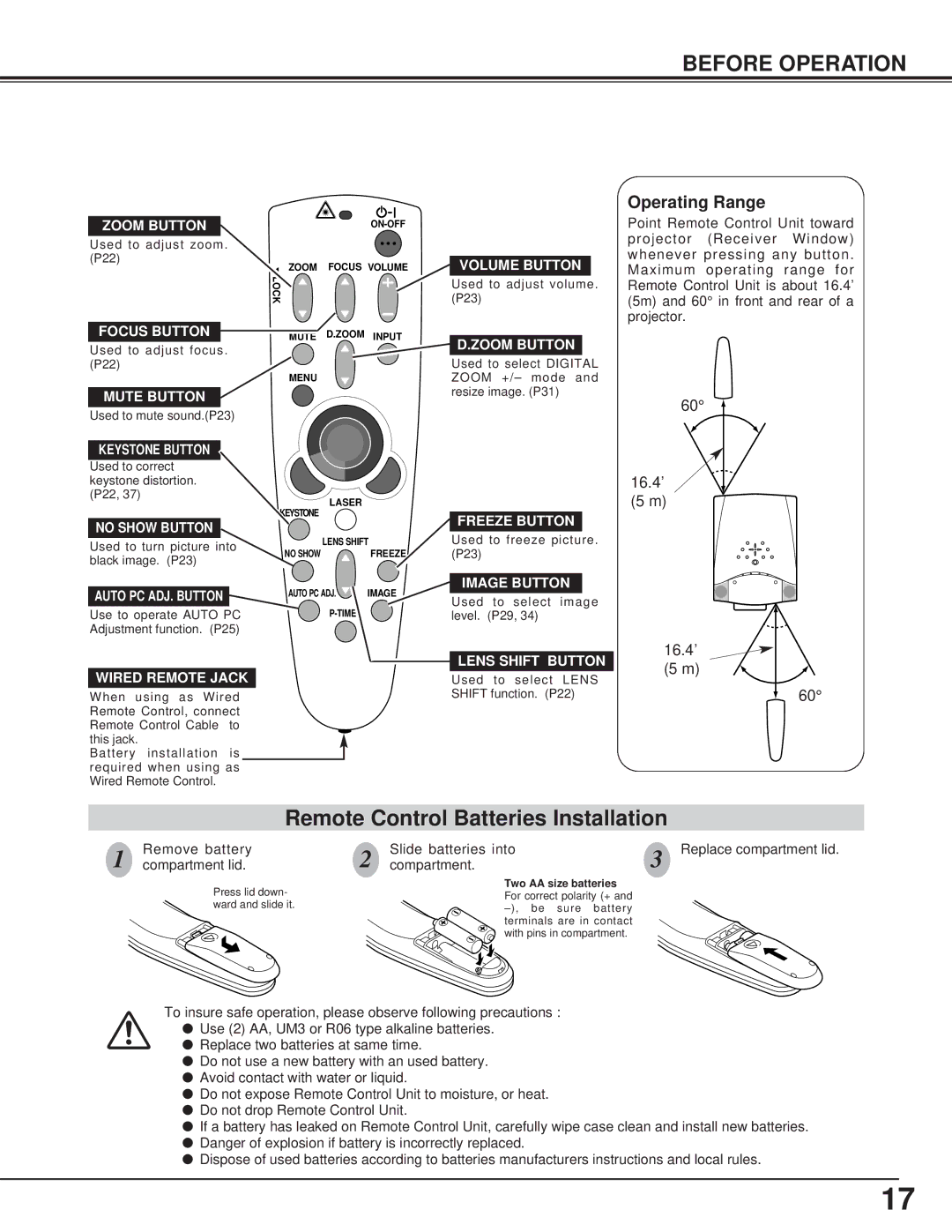 Toshiba TLP-X4100E owner manual Before Operation 