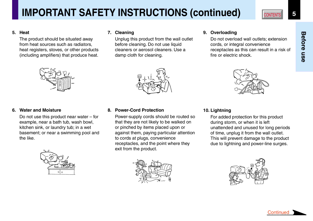 Toshiba TLP560, TLP260, TLP261, TLP561 owner manual Important Safety Instructions 