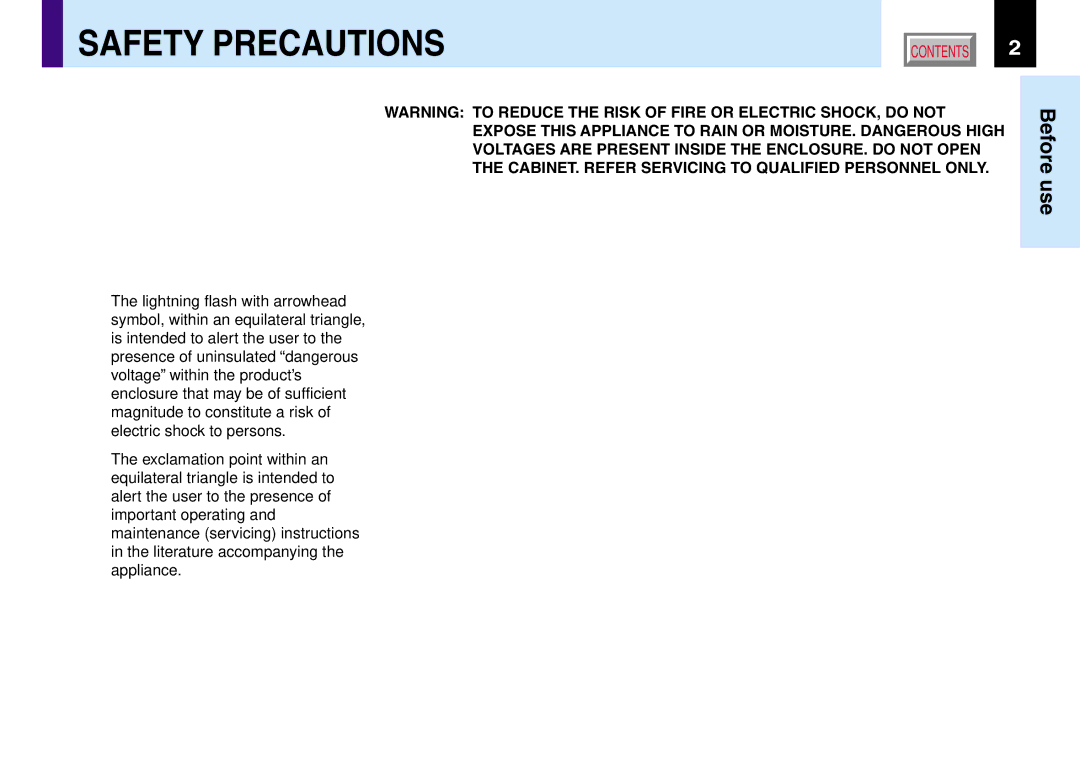 Toshiba TLP380, TLP381 owner manual Safety Precautions 