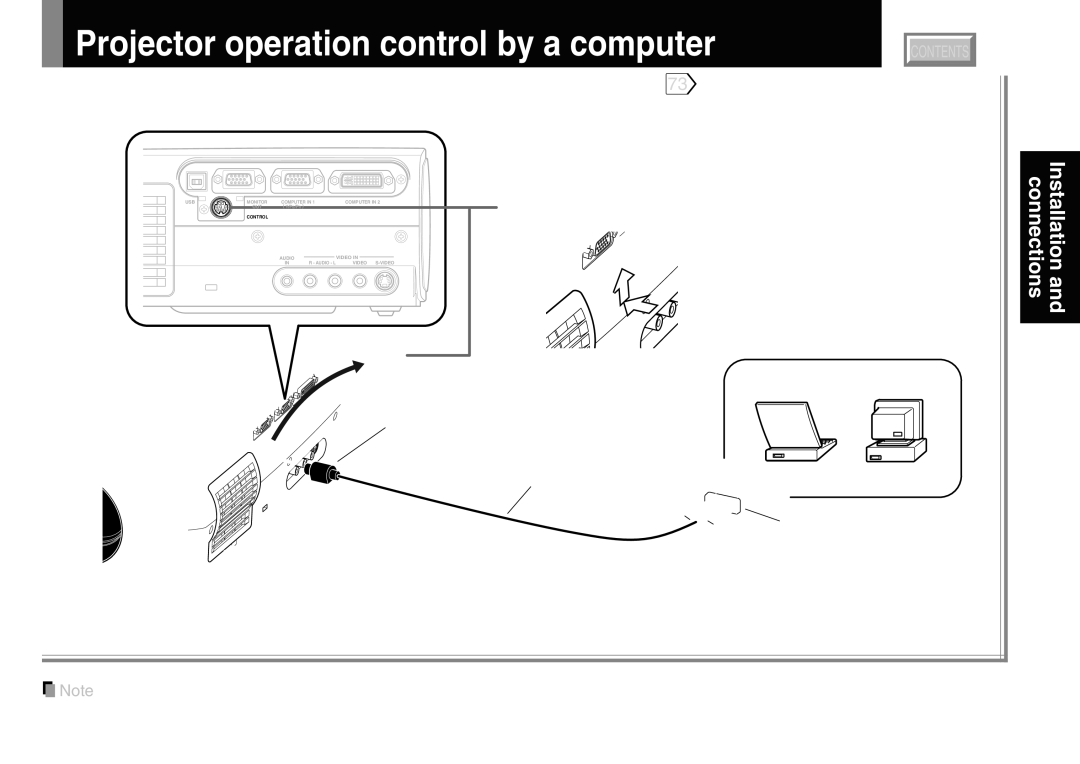 Toshiba TLP380, TLP381 owner manual Projector operation control by a computer, Computer 