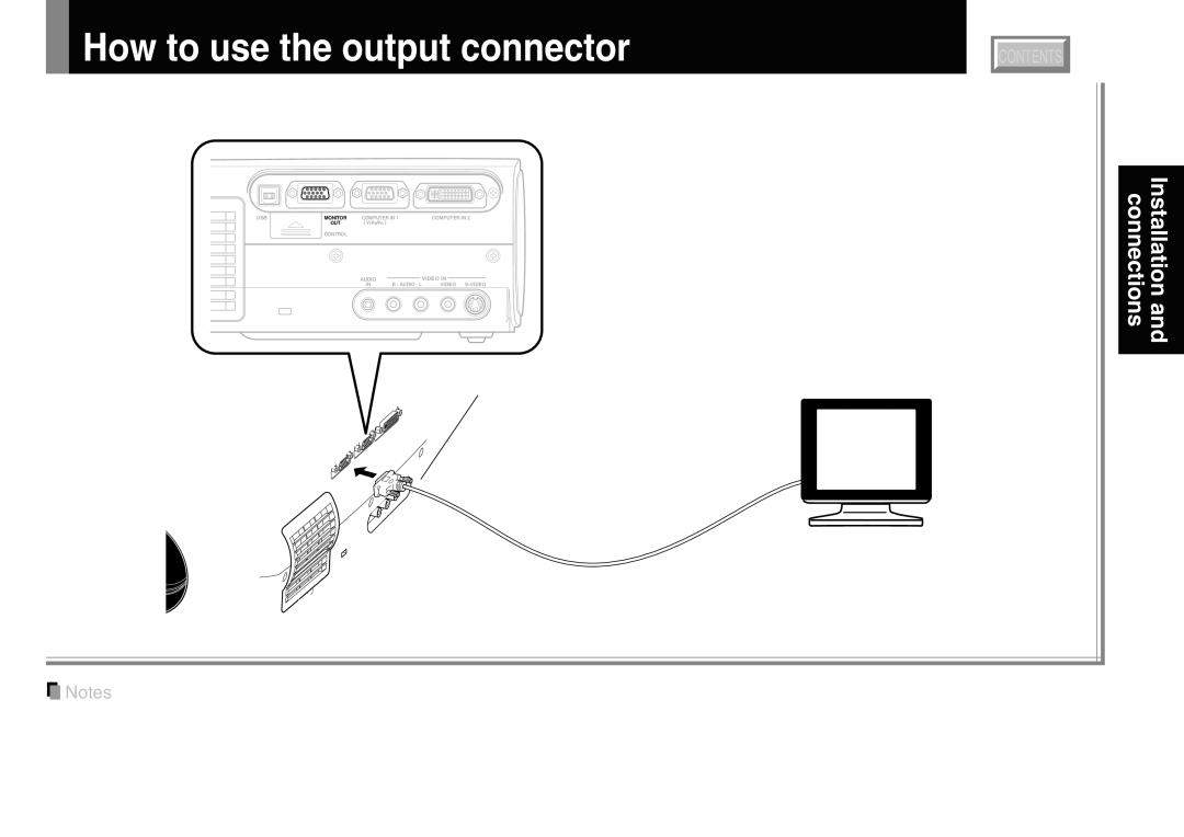 Toshiba TLP381, TLP380 owner manual How to use the output connector 