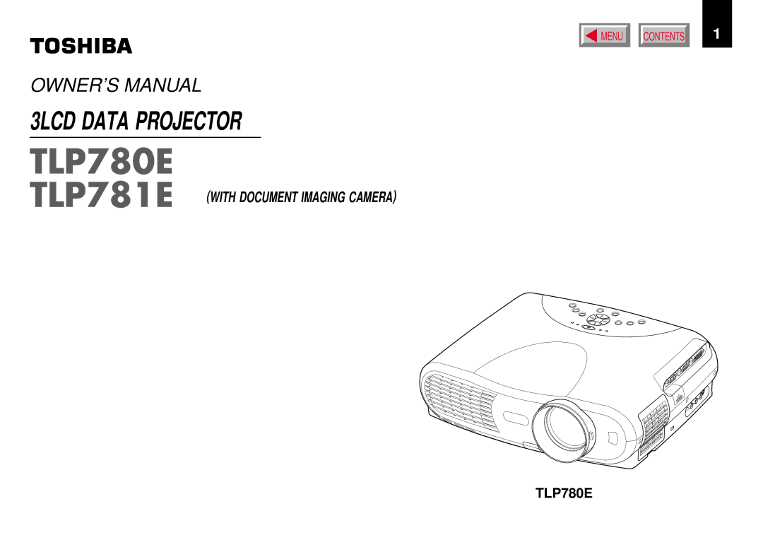 Toshiba owner manual TLP780E TLP781E 