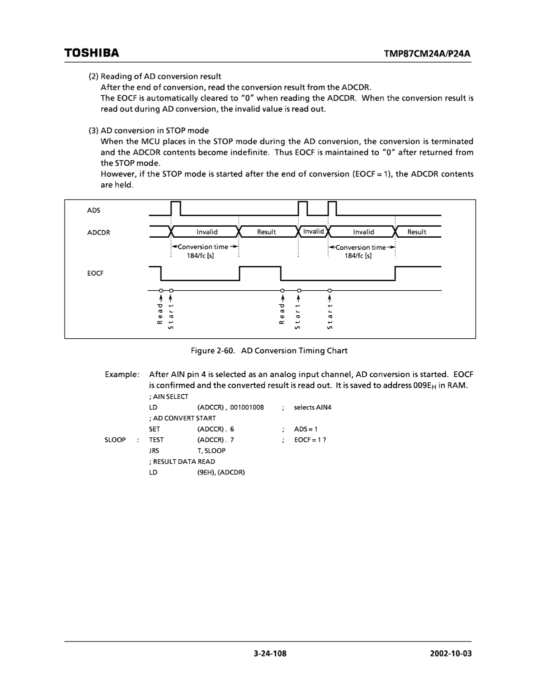Toshiba TMP87CP24AF, TMP87CM24AF manual 