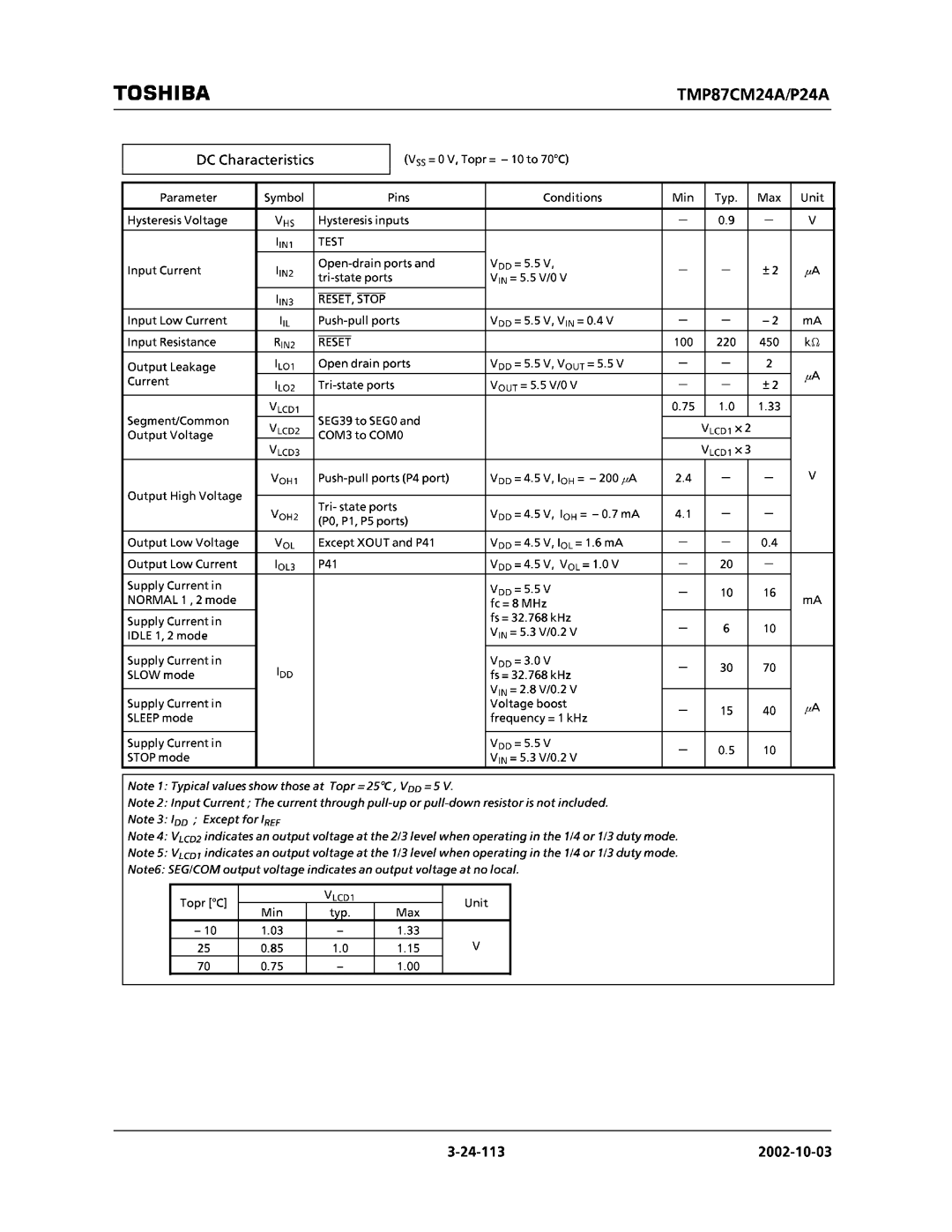 Toshiba TMP87CM24AF, TMP87CP24AF manual 