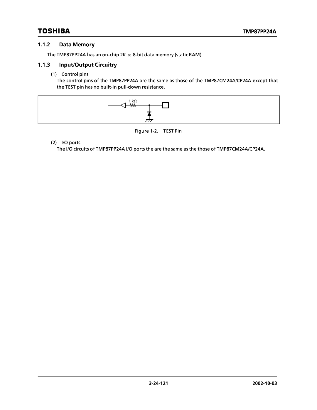 Toshiba TMP87CM24AF, TMP87CP24AF manual 