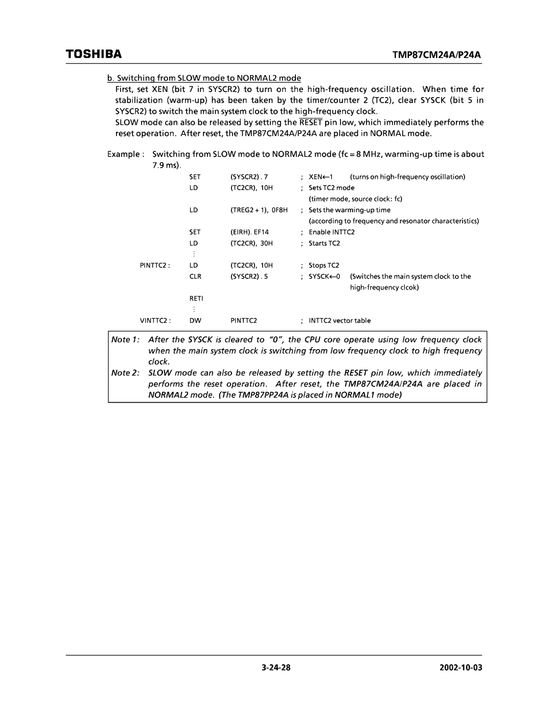 Toshiba TMP87CP24AF, TMP87CM24AF manual 