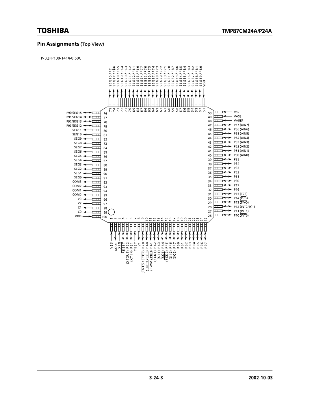 Toshiba TMP87CM24AF, TMP87CP24AF manual 