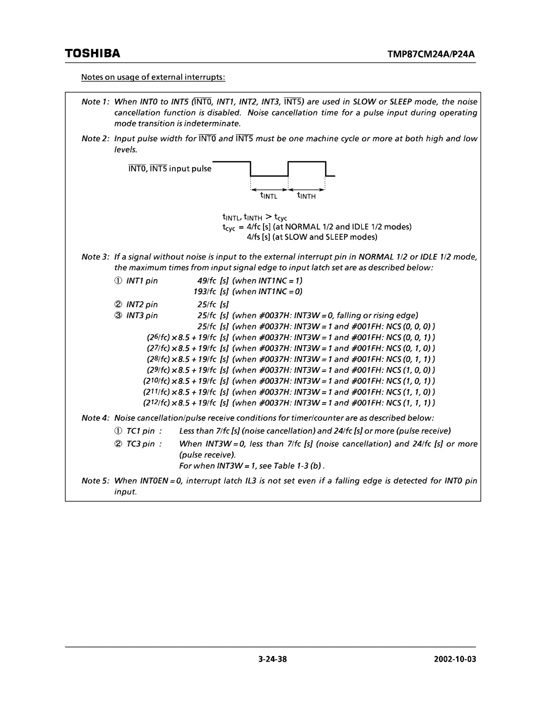 Toshiba TMP87CP24AF, TMP87CM24AF manual 