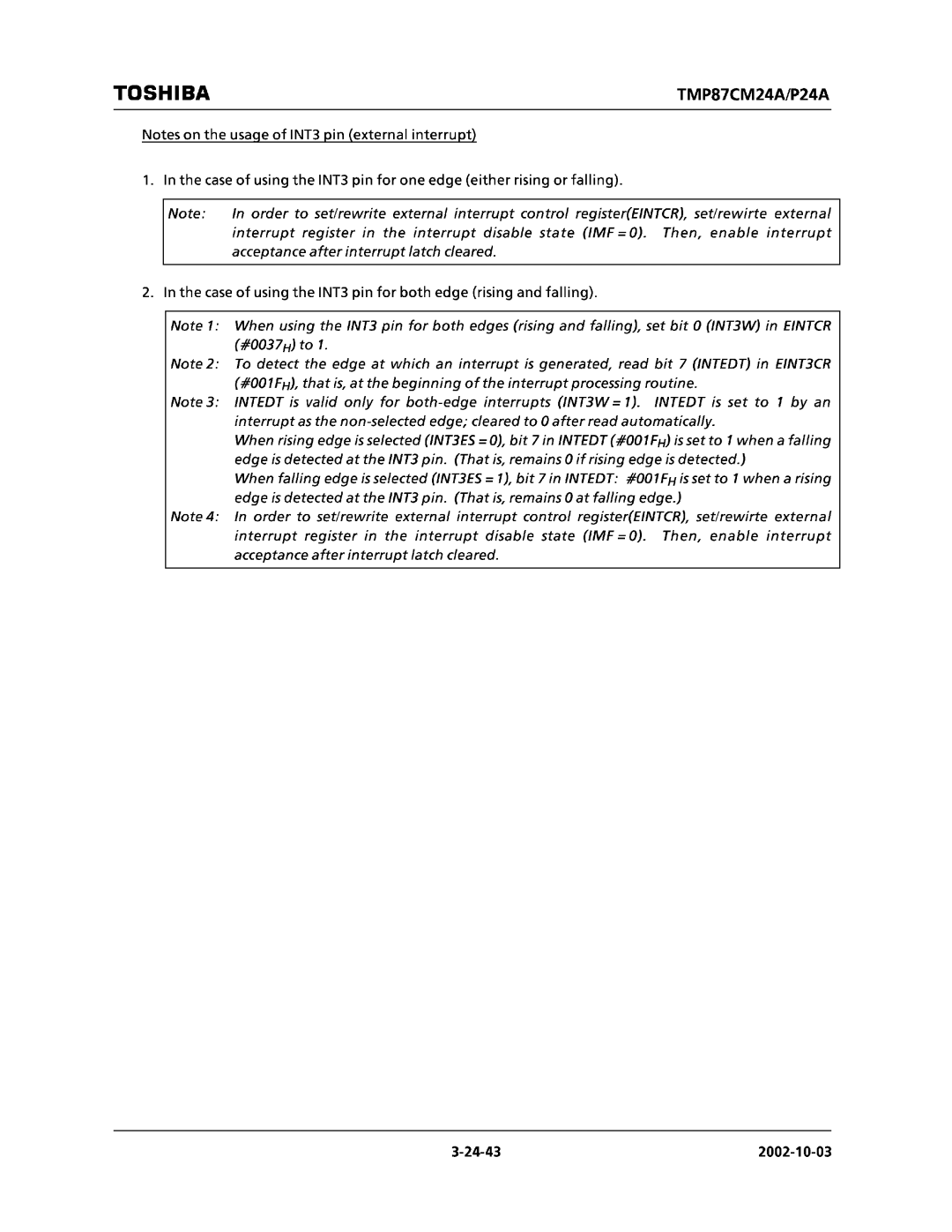 Toshiba TMP87CM24AF, TMP87CP24AF manual 