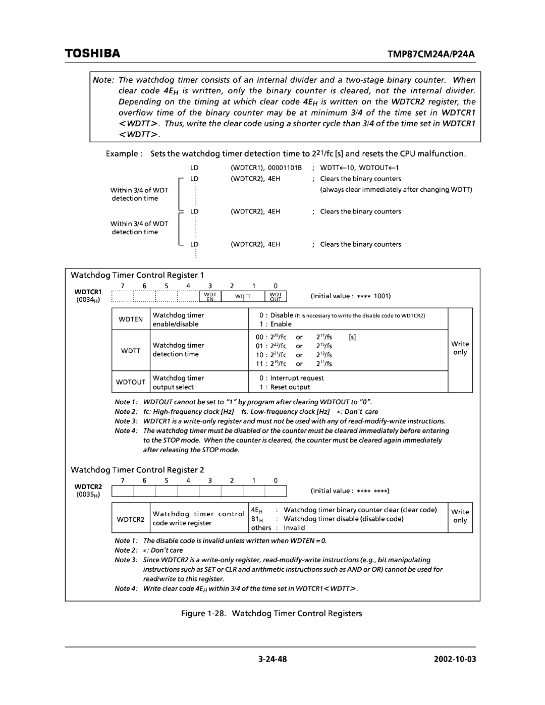 Toshiba TMP87CP24AF, TMP87CM24AF manual 