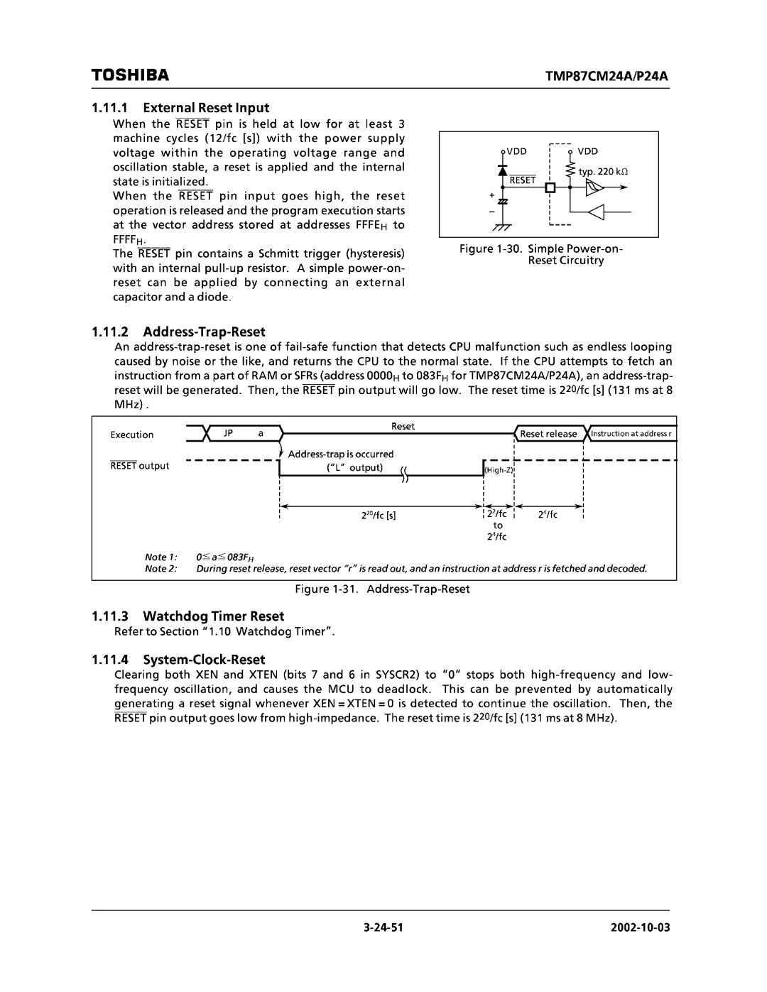 Toshiba TMP87CM24AF, TMP87CP24AF manual 