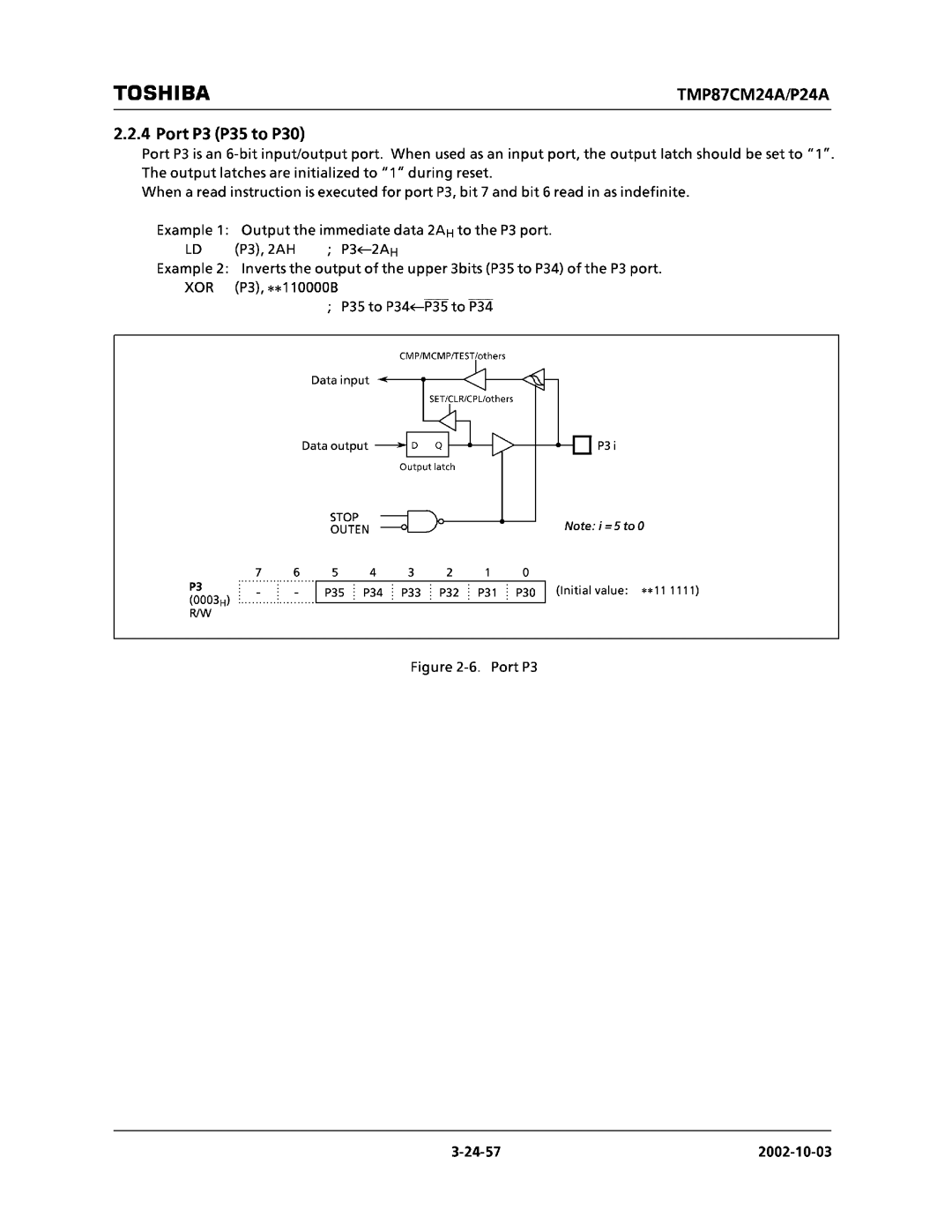 Toshiba TMP87CM24AF, TMP87CP24AF manual 
