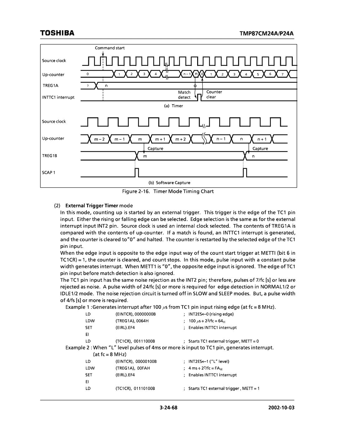Toshiba TMP87CP24AF, TMP87CM24AF manual 