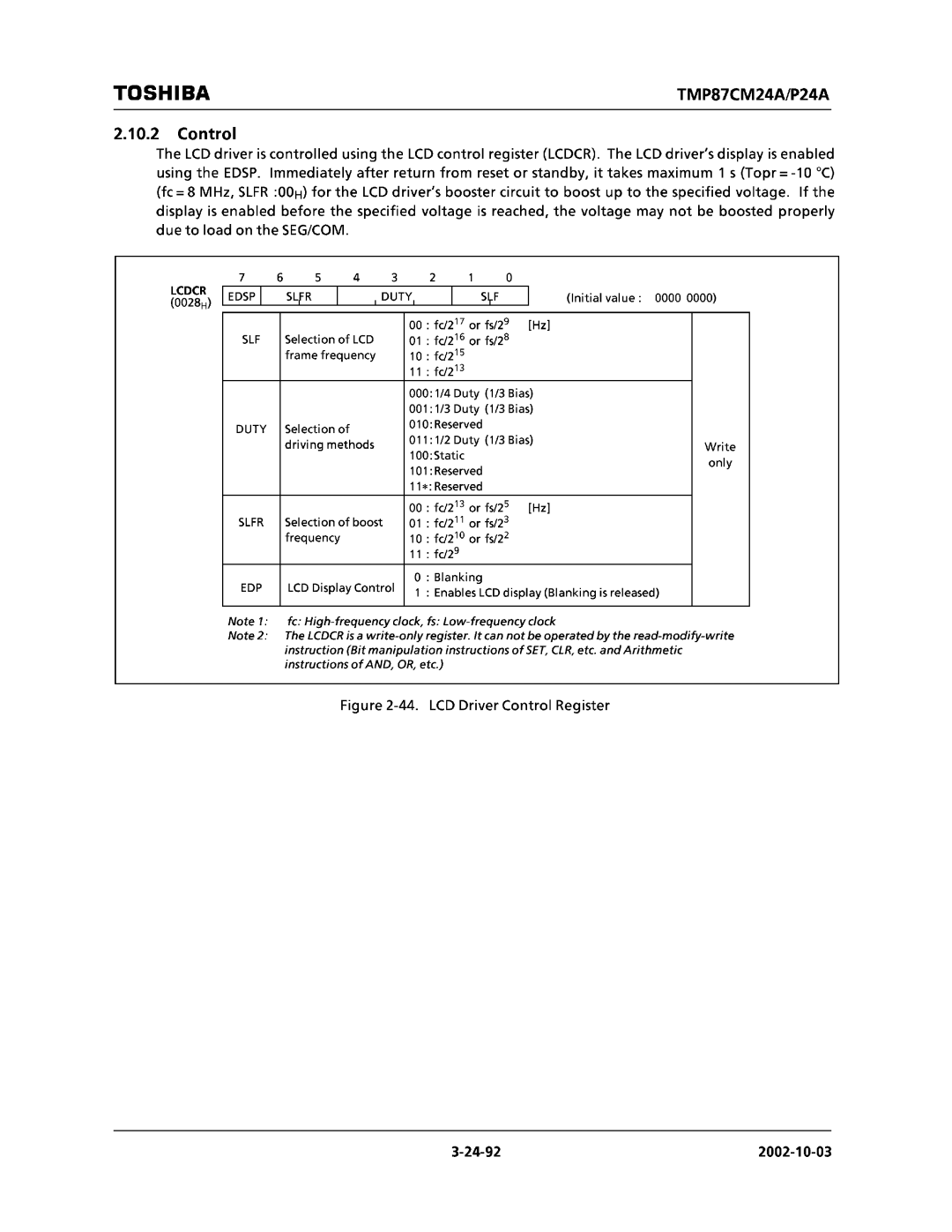 Toshiba TMP87CP24AF, TMP87CM24AF manual 