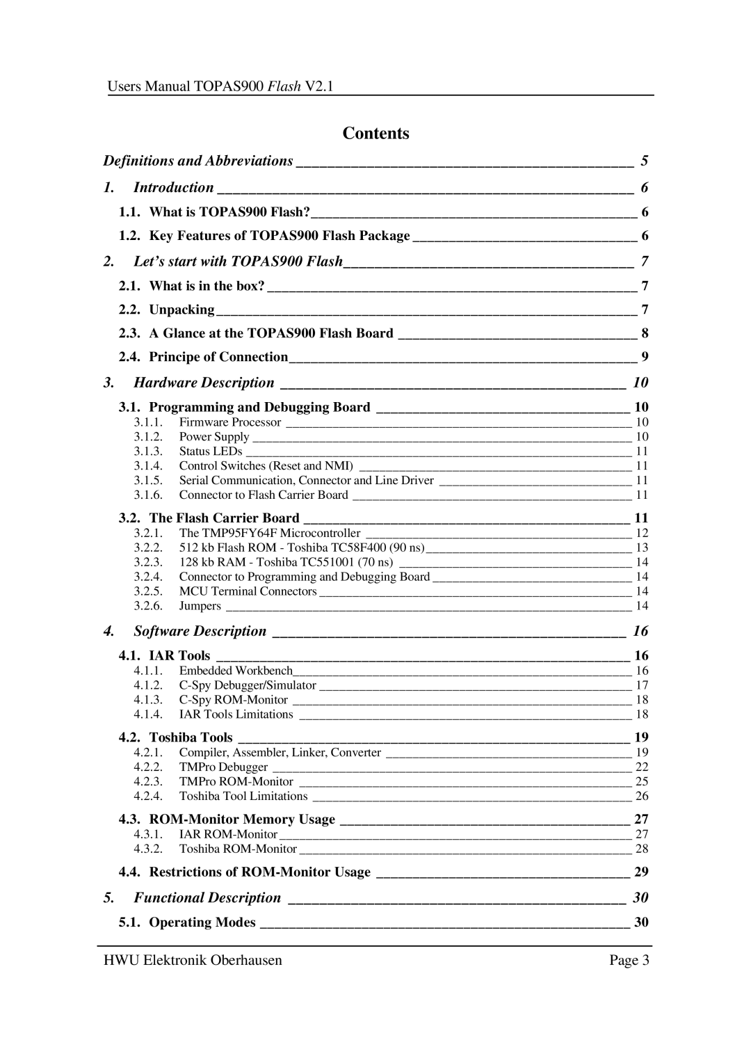 Toshiba TOPAS900 user manual Contents 