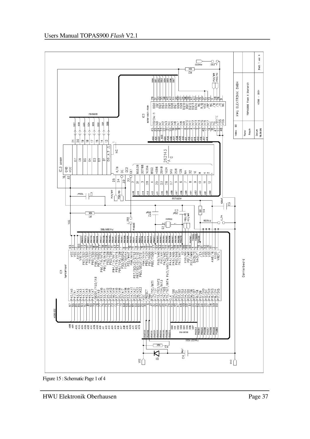 Toshiba TOPAS900 user manual Schematic Page 1 