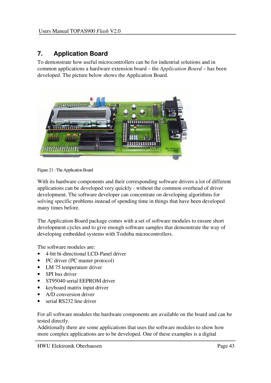 Toshiba TOPAS900 user manual Application Board 