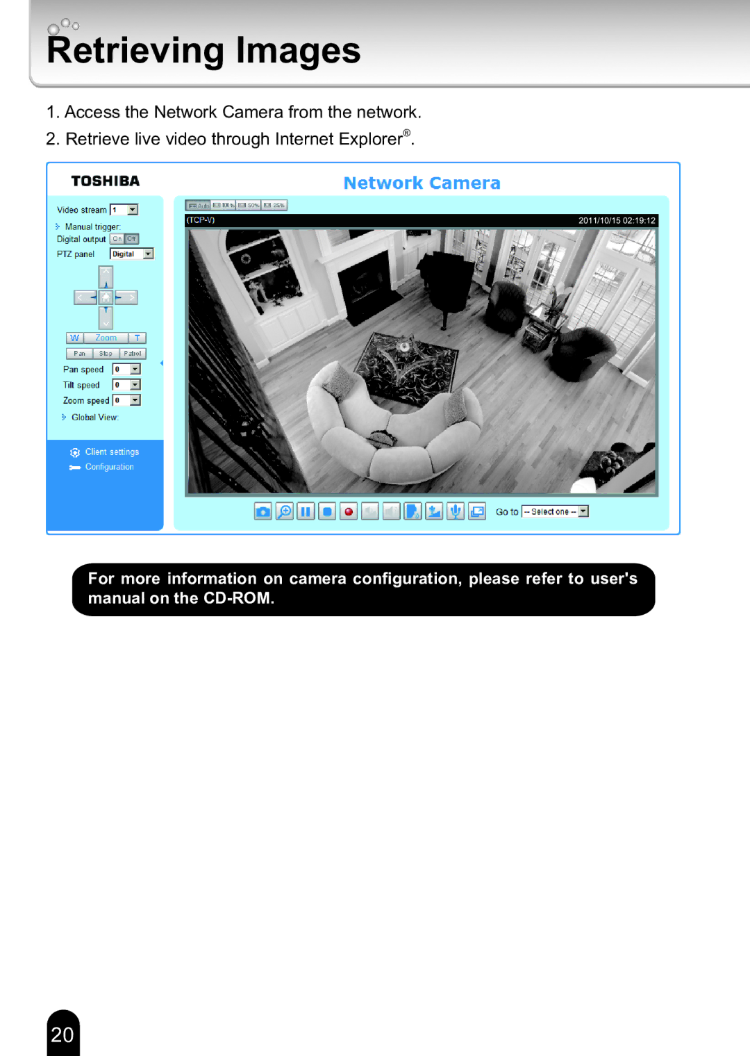 Toshiba Toshiba Network Camera quick start Retrieving Images 