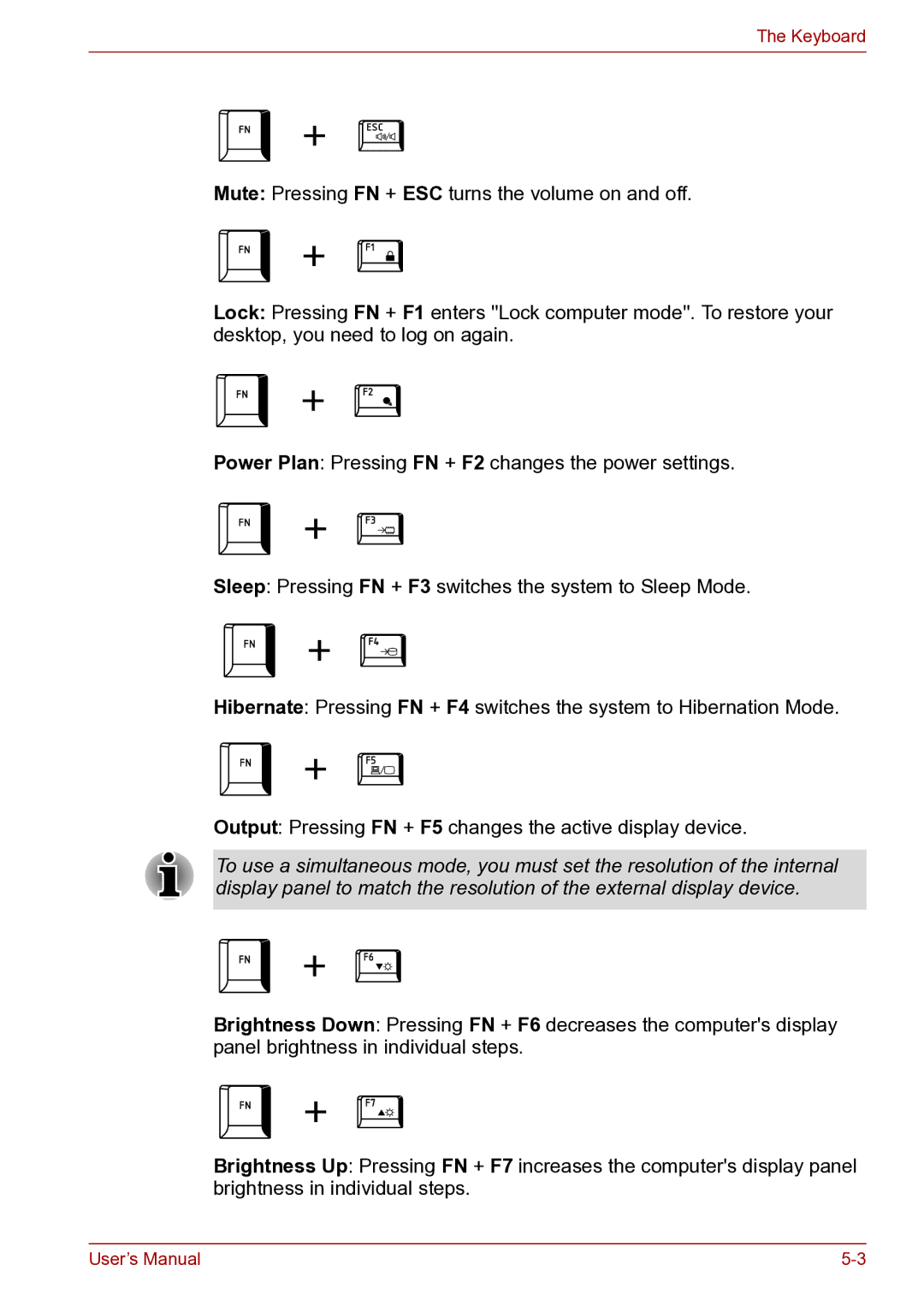 Toshiba toshiba satellite user manual Keyboard 