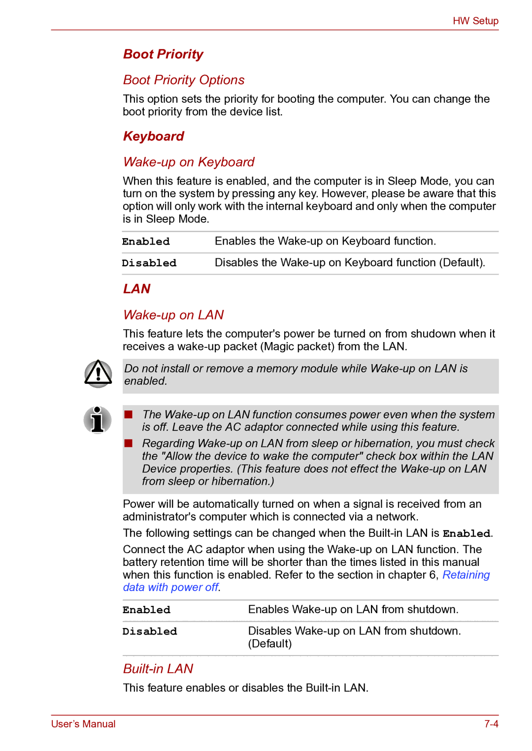 Toshiba toshiba satellite user manual Boot Priority, Keyboard 