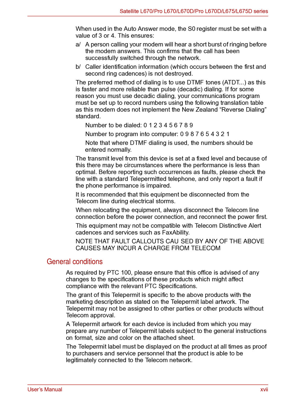 Toshiba toshiba satellite user manual General conditions 