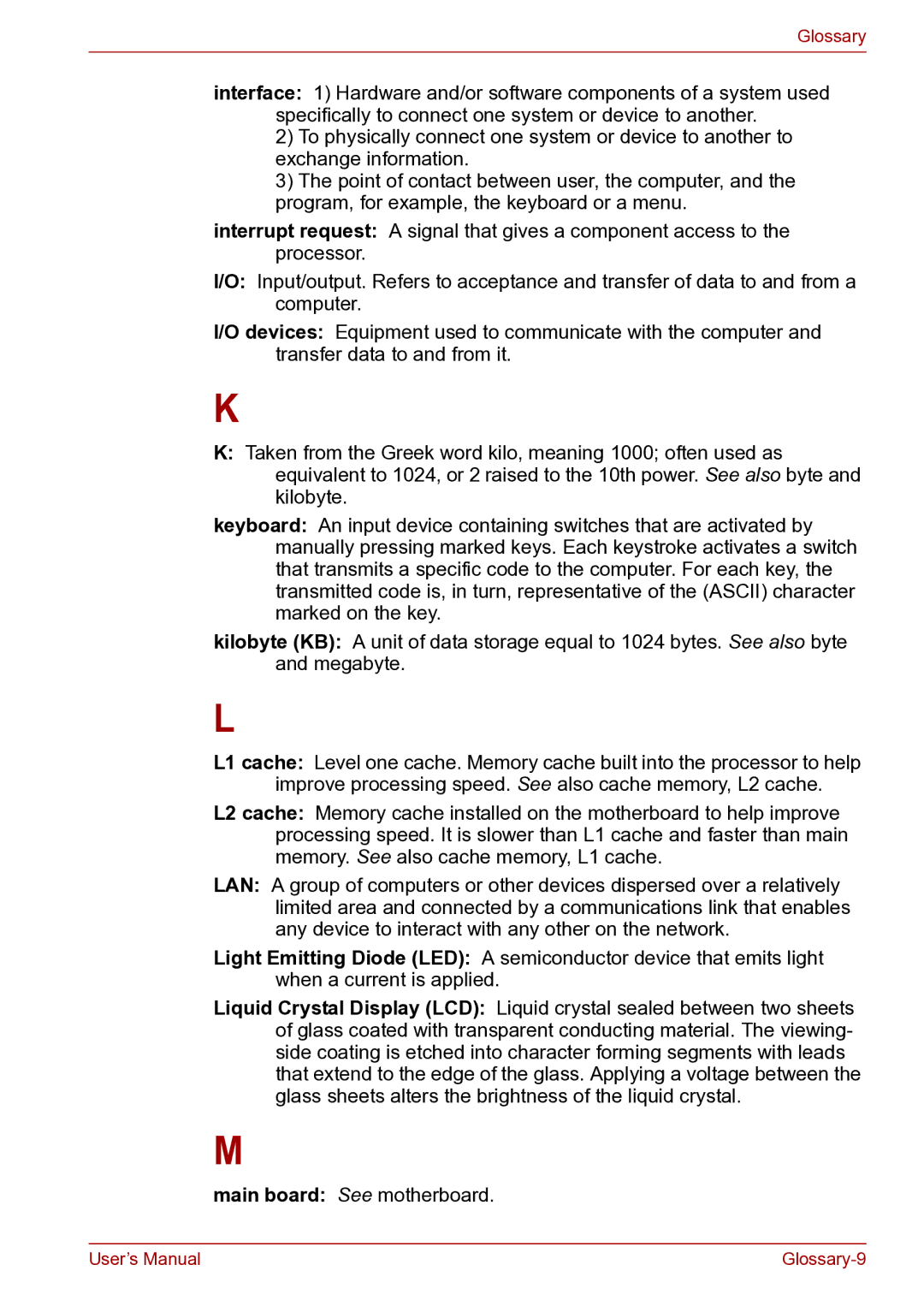 Toshiba toshiba satellite user manual Main board See motherboard 