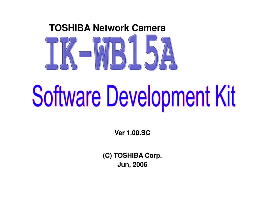 Toshiba manual Toshiba Network Camera 