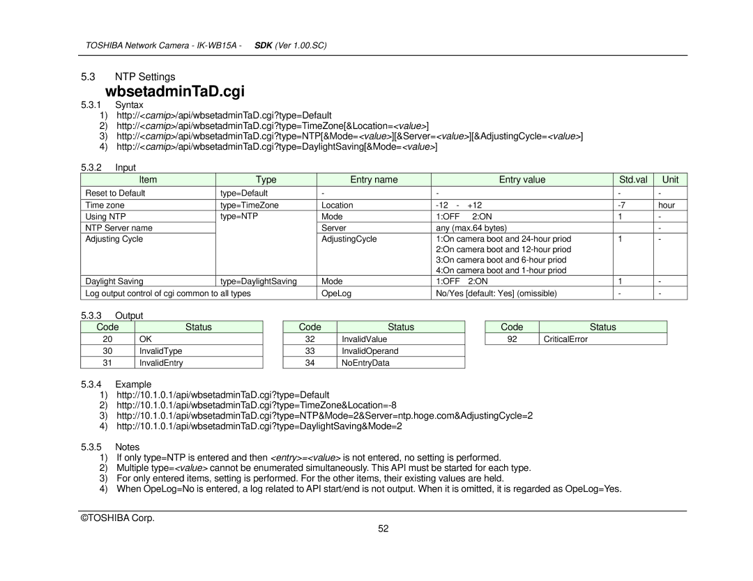 Toshiba Toshiba manual WbsetadminTaD.cgi 