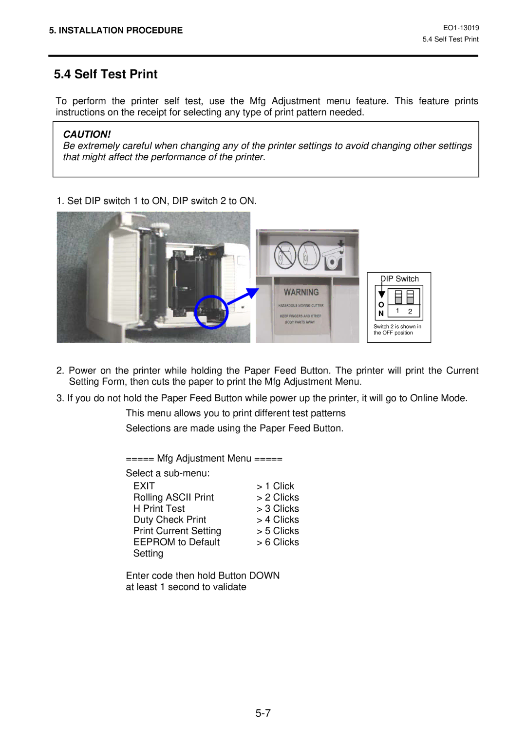 Toshiba TRST-A10 owner manual Self Test Print, Exit 