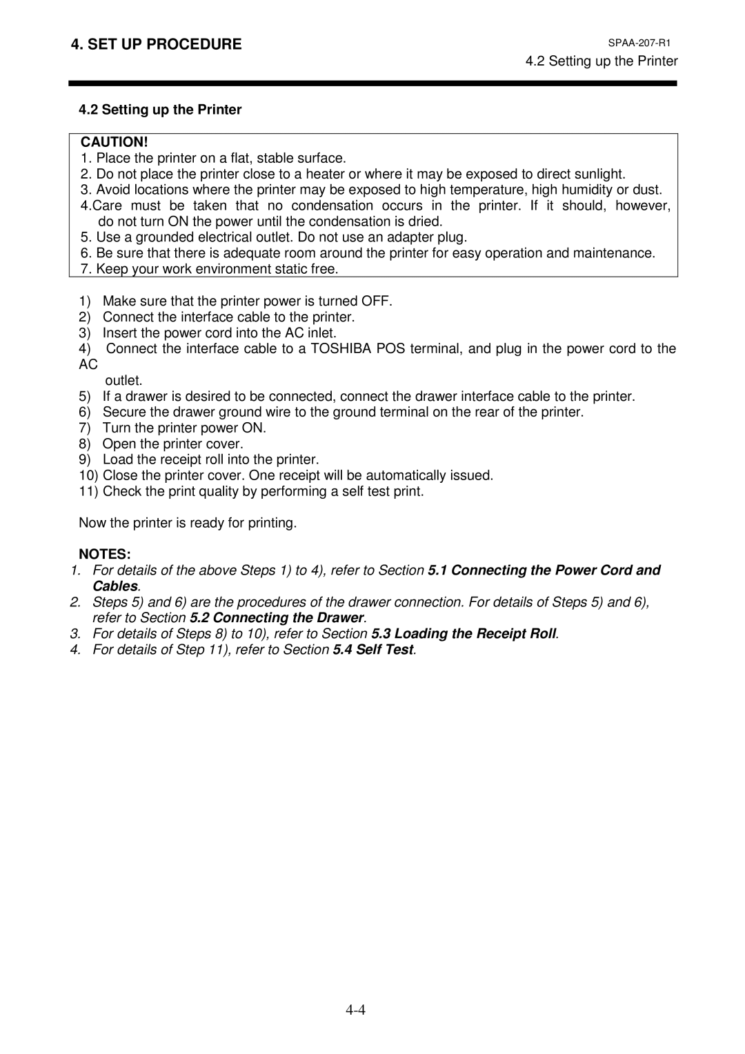 Toshiba TRST-A10 owner manual Setting up the Printer 