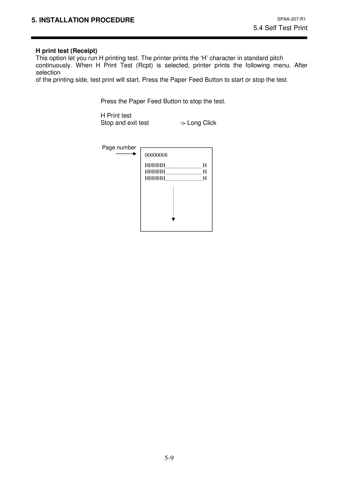 Toshiba TRST-A10 owner manual Self Test Print, Print test Receipt 