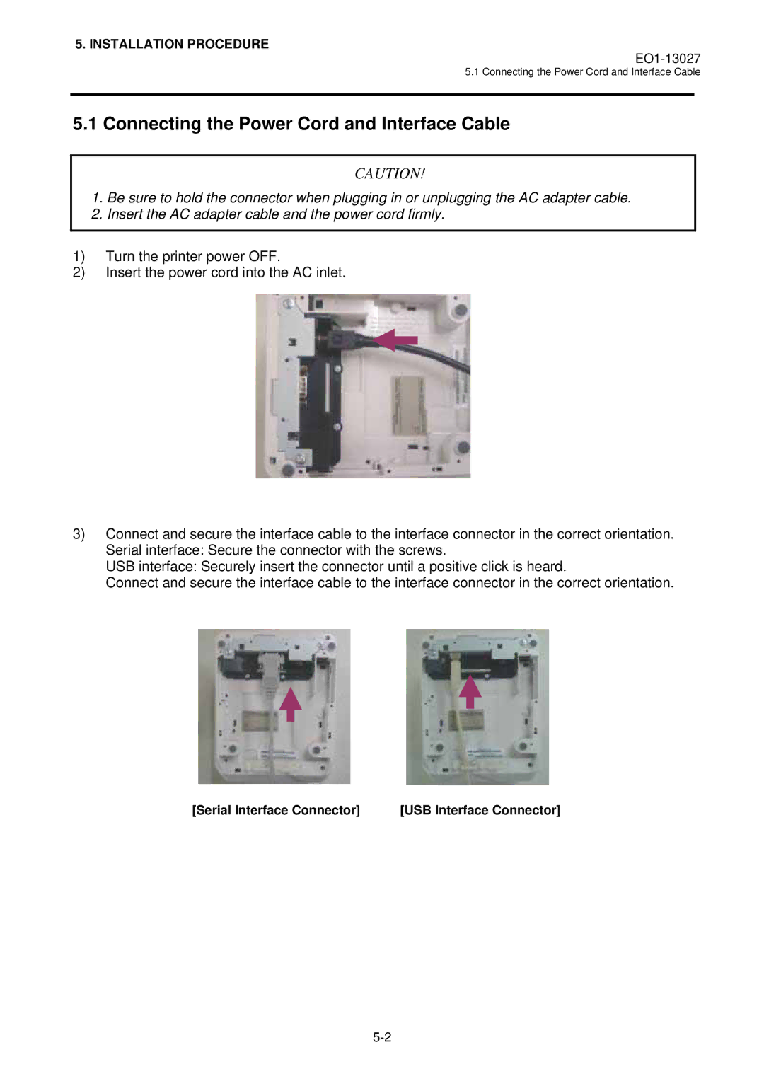 Toshiba TRST-A00, TRSTA00UCQMR owner manual Connecting the Power Cord and Interface Cable 