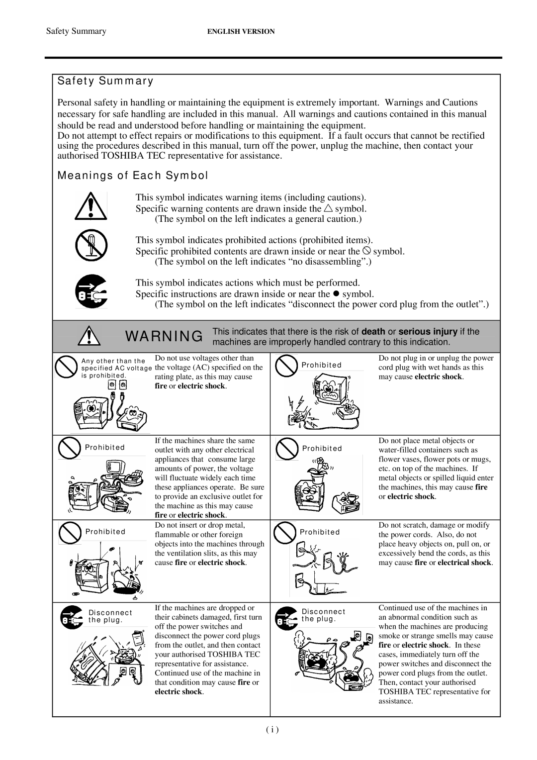 Toshiba TRST-A00, TRSTA00UCQMR owner manual Safety Summary 