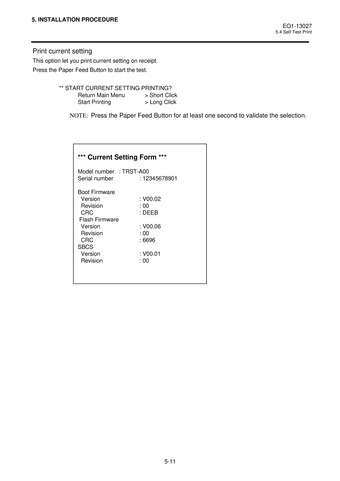 Toshiba TRSTA00UCQMR, TRST-A00 owner manual Print current setting, Current Setting Form 