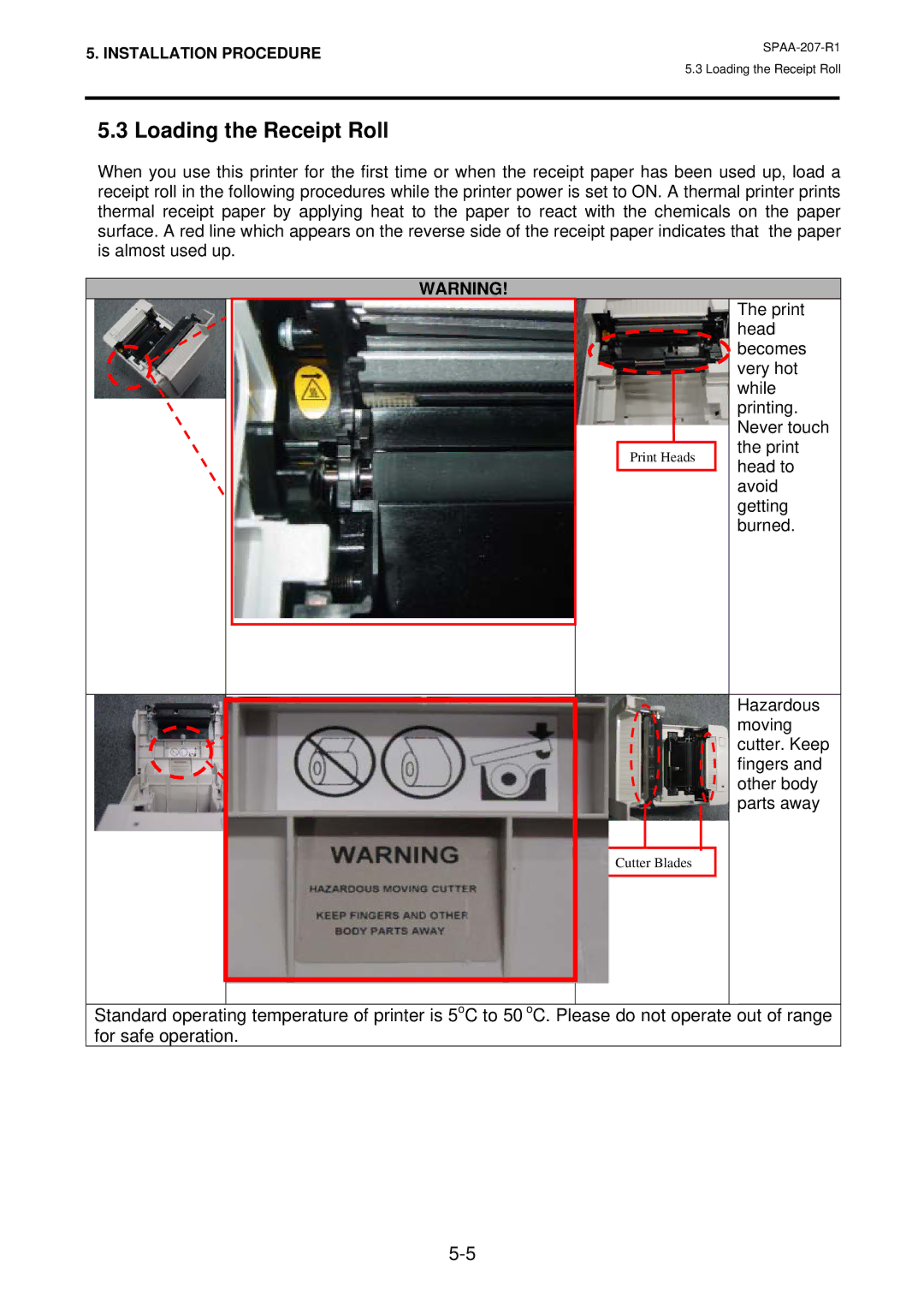 Toshiba SPAA-207-R1, TSMB0039901, TRST-A10 SERIES owner manual Loading the Receipt Roll 